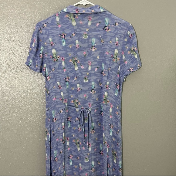 Vintage Caren Desiree Company CDC Button Front Maxi Dress Sz 10 Flower Vases 90s - Picture 6 of 8